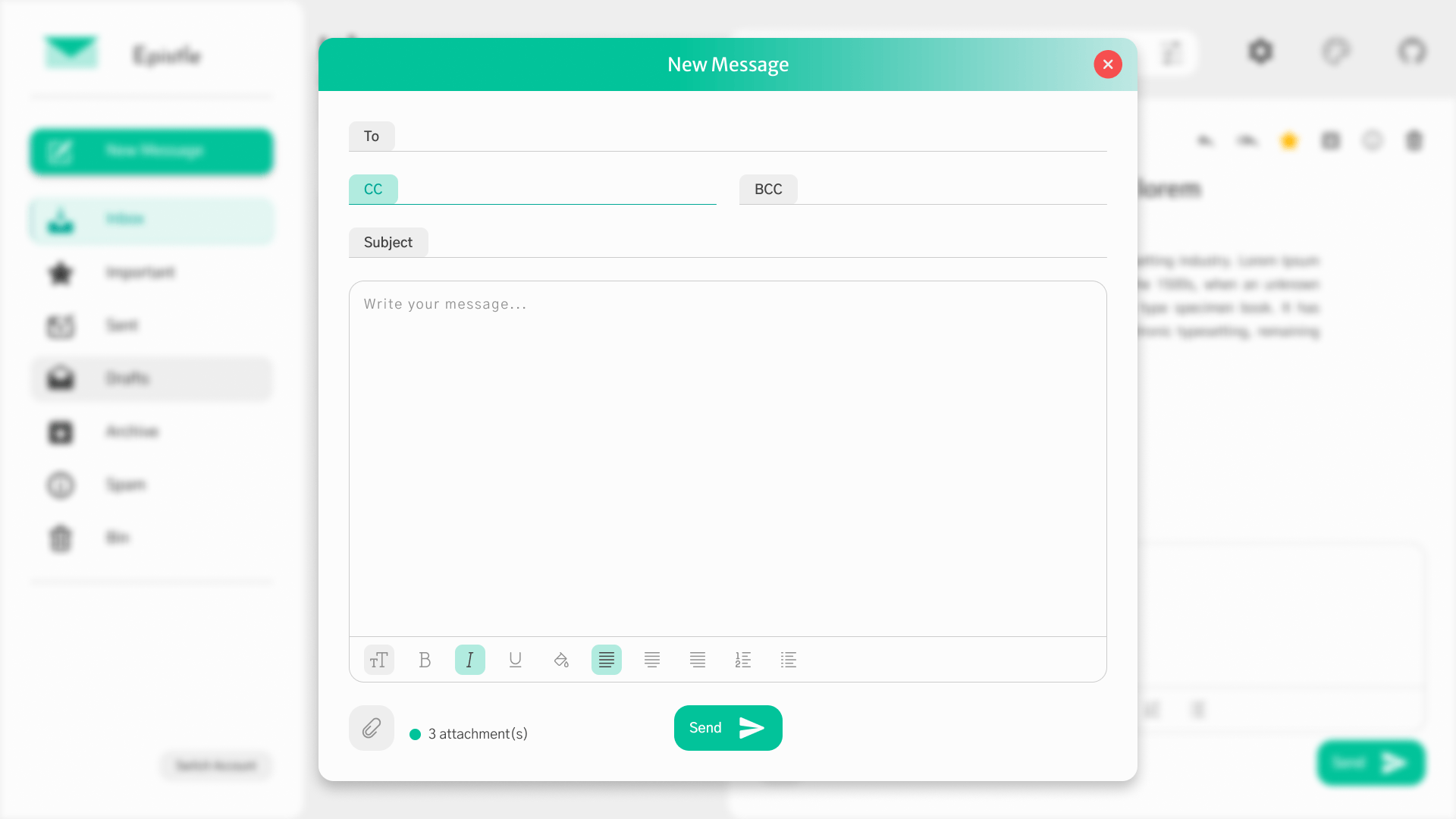 Screenshot of project: Epistle