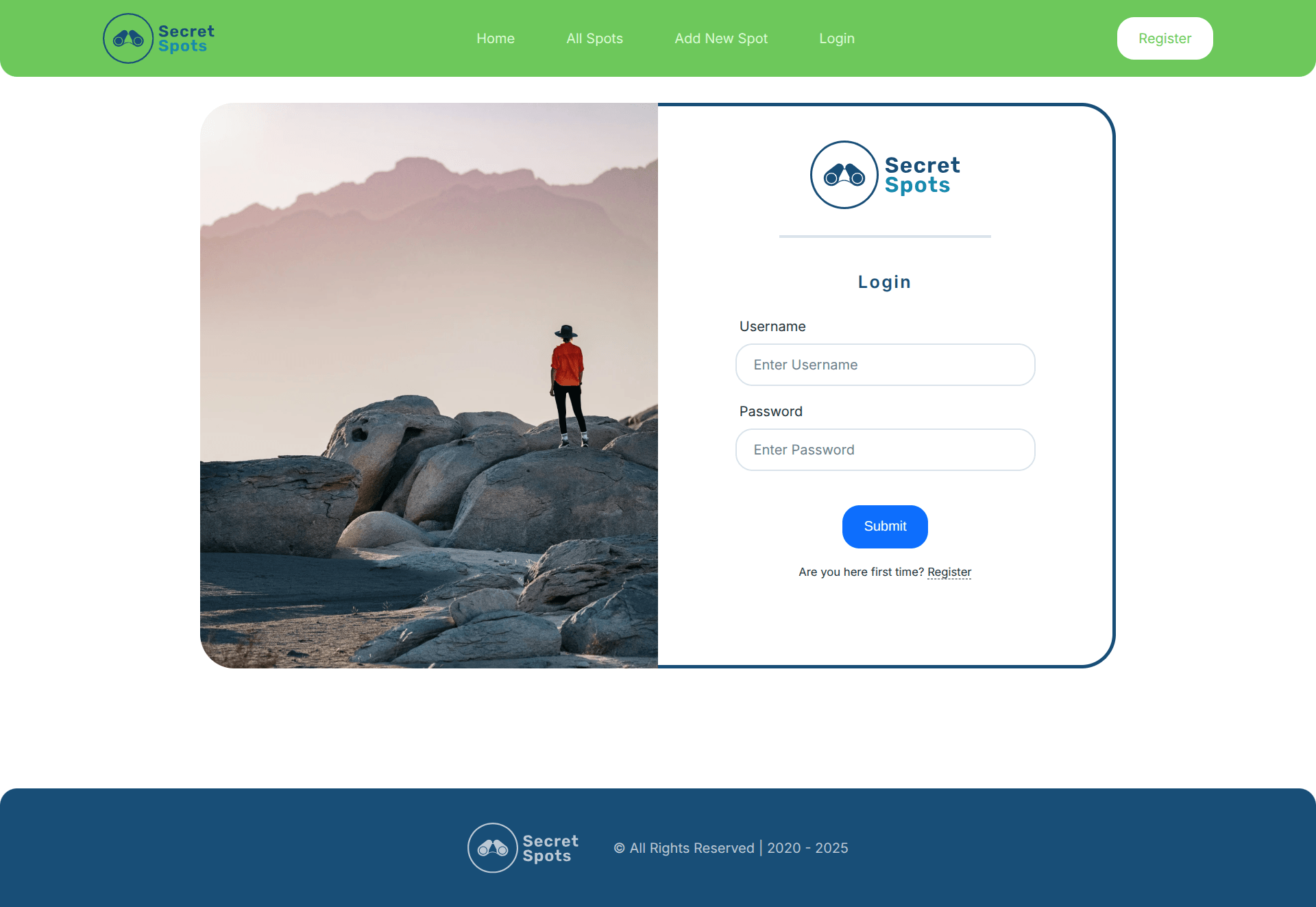 Screenshot of project: Secret Spots