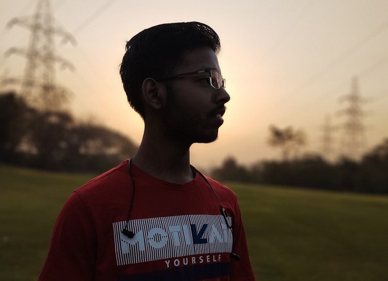 My portrait image facing sideways